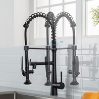 Laiton massif noir industriel camping-car blanchisserie utilitaire Rv Wet Bar robinet de cuisine accessoires de cuisine céramique moderne contemporain
