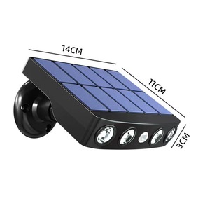Lámpara de pared solar <span class=keywords><strong>para</strong></span> exteriores <span class=keywords><strong>para</strong></span> jardín, terraza, garaje, luz cálida/blanca con inducción de cuerpo humano, IP65, 4 LED, luz de pared solar - Product Image 3