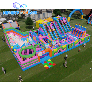 Parco di divertimenti gonfiabile multicolore-grande buttafuori personalizzabile Playland con scivoli e pareti di arrampicata per i bambini - Product Image 5