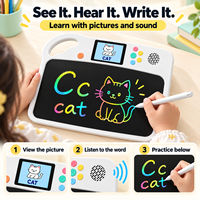 Tablette de dessin LCD pour enfants avec exemples d'images et son, alimentée par piles et personnalisable pour une pratique de dessin guidée