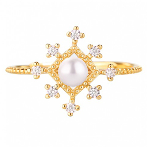 Conceptions personnalisées Bagues en perles <span class=keywords><strong>de</strong></span> fiançailles <span class=keywords><strong>Zales</strong></span> Bijoux en or jaune 14 carats Perles d'eau <span class=keywords><strong>de</strong></span> mer en vrac Beaux motifs magnifiques - Product Image 4