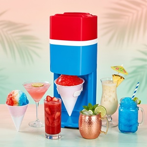Machine à <span class=keywords><strong>glace</strong></span> pilée compacte 80W, bleu-rouge, lame en acier inoxydable, pour la maison, facile à utiliser - Product Image 2