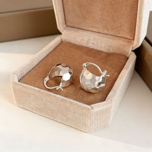S925 Sterling <b>Silver</b> Geometric <b>Stud</b> Earrings For Women Minimalist Everyday Wear - Product Image 3