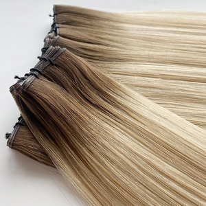 Double Drawn Invisible Hair Extensions Thick <strong>Ends</strong> Balayage Color Virgin Cuticle Genius Weft - Product Image 6