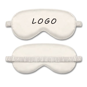 Özelleştirme Logo özel etiket Eyemask uyku saten ipek göz maskesi seyahat doğal ayarlanabilir ipek uyku göz bandı - Product Image 4