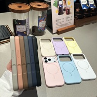 Étuis iPhone en silicone liquide avec anneau magnétique-toucher doux, anti-rayures, antichoc, compatible avec la série iPhone 12-17