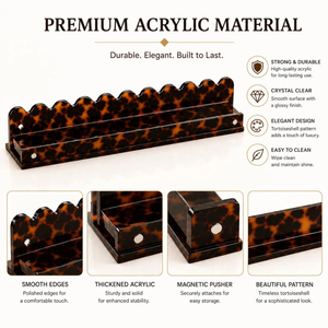 Luxury 4Pcs Tortoise Shell Acrylic American <b>Mahjong</b> Racks and Pushers <b>Set</b> with Pouch and Gift Box for Majiang Game Accessories - Product Image 4