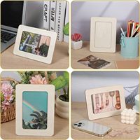 Bitmemiş Doğal Ahşap Fotoğraf Çerçevesi Boş DIY El İşi Resim Çerçevesi Çocuklar İçin Boyama Sanatı Dekorasyonu