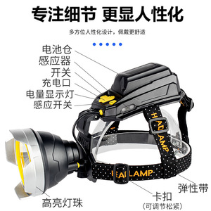 Golfein Headlamp Led Rechargeable Battery Outdoor Camping Light With <b>Dimmer</b> Feature - Product Image 5
