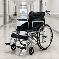 Fauteuil roulant pliable manuel en alliage d'aluminium OEM, portable, classe II, garantie 1 an, pour usage domestique et hospitalier