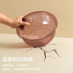 Bassine ronde transparente en plastique pour usage domestique, idéale pour laver les légumes et le linge - Product Image 5