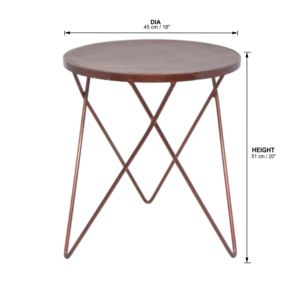 Round Metal <b>Copper</b> Coffee Tea <b>Table</b> Unique Modern Design Living room side <b>table</b> for home hotel restaurant usage - Product Image 4