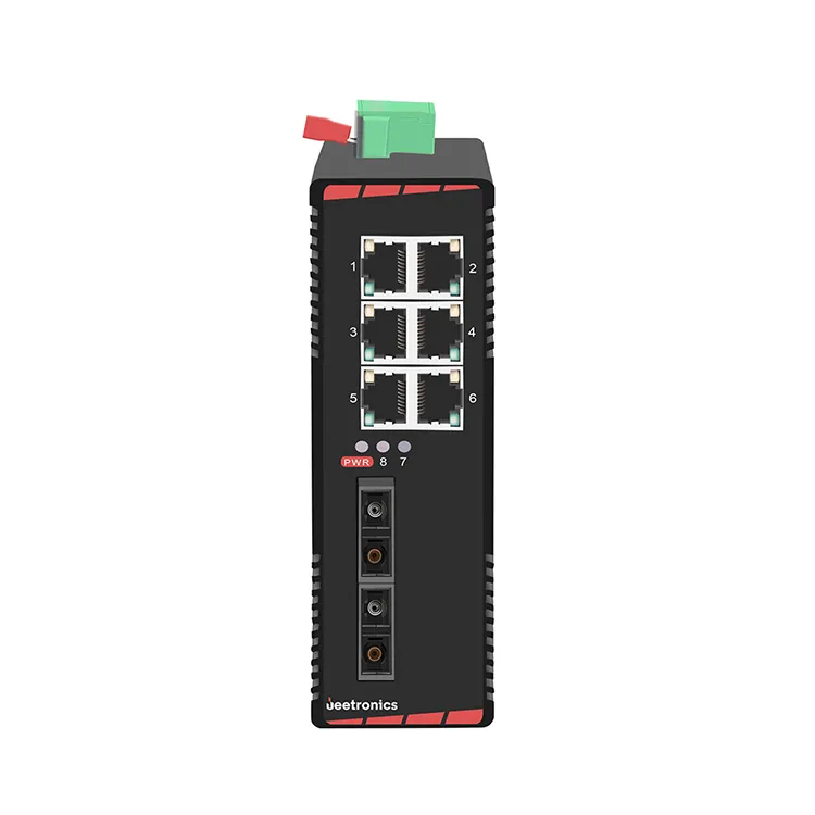 Best Selling IP30 48V 1550nm SMF 80km Dual SC 100Base 8 Port Unmanaged Fast Ethernet Industrial Switch