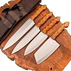 Ensemble de 4 couteaux de chef en acier inoxydable avec manches en bois, couteaux de cuisine durables, en vente en ligne à bas prix - Product Image 3