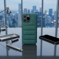 Étui pour téléphone portable Apple Iphone 16, rembourré de coton, protection contre les chutes, couleur unie, texture, anti-traces de doigts, étui en cuir