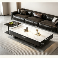 Ensemble de tables basses rondes modernes avec tiroir de rangement, finition marron foncé mat et table d'appoint en verre trempé noir