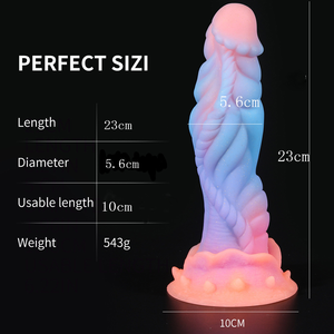 Neue Leuchtende Dildos Bunte Glühende Riesige Penisform G-Punkt Analkugeln Erotikspielzeug Drachen-Monster-Dildo mit Saugnapf - Product Image 3