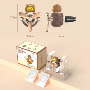2023 plus récent dessin animé pilote canard automobile hélice rotative sortie automatique ventilateur évent clip parfum désodorisant dans la voiture - Product Image 6