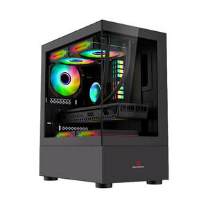 GAINWARD Enchanting MINI No Pillars Chasis Lado de vidrio templado Transparente 4 ranuras para tarjetas PCIE Mid-Tower Case Computer Case - Product Image 1