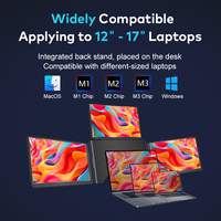Écran Portable Quadruple Full HD Triple Moniteur 14 Pouces avec USB Type-C pour Ordinateur Portable