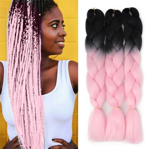 24inch <strong>Jumbo</strong> <strong>Braids</strong> Synthetic Hair Extension Ombre Braiding Hair One Piece Afro Bulk Hair Crochet <strong>Jumbo</strong> Box <strong>Braids</strong> - Product Image 3