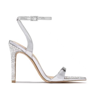 Nuovi Sandali Estivi Europei e Americani con <span class=keywords><strong>Tacco</strong></span> <span class=keywords><strong>Alto</strong></span> Sottile e Strass, <span class=keywords><strong>Scarpe</strong></span> da <span class=keywords><strong>Donna</strong></span> con Punta Aperta in Taglie Grandi - Product Image 5