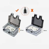 Prise extérieure étanche protection EU Box IP66 interrupteur salle de bain mur anti-éclaboussures douilles anti-tempête