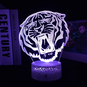 Sıcak Fırsat Hayvan Kaplan Şeklinde 3D LED Lamba Orijinal Aksiyon Figürü RGBw 16 Renkli LED Işık Kutusu USB Güç Kaynağı Dropshipping - Product Image 1