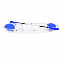 Kayak transparent Crystal Clear Single PC, canoë transparent pour 1 personne, bateau transparent pour loisirs de plein air