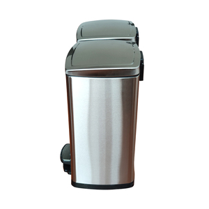 Fábrica china <span class=keywords><strong>40</strong></span> <span class=keywords><strong>litros</strong></span> de acero inoxidable casa 2 compartimento <span class=keywords><strong>Pedal</strong></span> de pie de <span class=keywords><strong>basura</strong></span> - Product Image 4