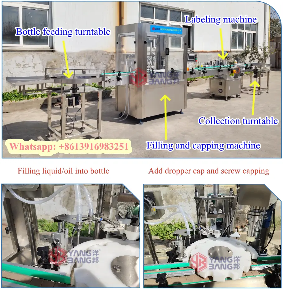 High Quality Automatic 10ml 50ml 100ml Essential Oil Filling Machine Hemp Oil 1oz Dropper Bottle Filling and Capping Machine