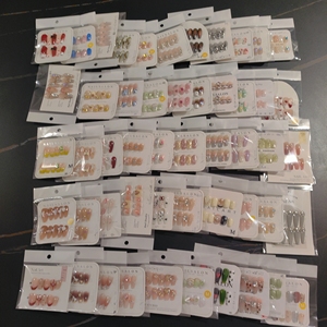 <span class=keywords><strong>Uñas</strong></span> Acrílicas de Diseño Aleatorio al por Mayor, 10 Piezas, <span class=keywords><strong>Uñas</strong></span> Postizas Hechas a Mano Reutilizables de Alta Calidad - Product Image 5