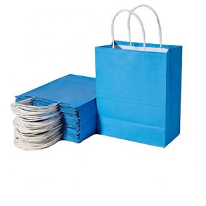 Sacs en papier biodégradables recyclables avec poignées, sacs en papier kraft brun pour emballage - Product Image 6
