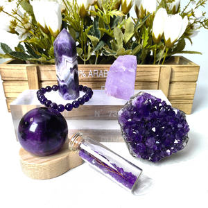 10 + ans d'expérience fournir de l'énergie spirituelle guérison cristal pierre brute sphère Bracelet grappe améthyste ensemble pour Souvenir - Product Image 4