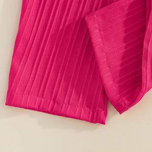 Set Estivo alla Moda per Ragazze, Top Rosa Acceso Traspirante con Balze e Decorazione a Farfalla, <span class=keywords><strong>Pantaloni</strong></span> Abbinati - Product Image 6