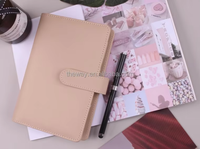 Carnet en cuir rechargeable A6 couleur pastel, reliure spirale, couverture de planificateur à 6 anneaux, agenda professionnel, cadeau de bureau