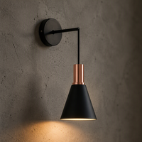Lampe murale ronde noire, lampe murale LED d'intérieur, éclairage de chevet, chambre à coucher, couloir d'hôtel, lampe murale LED d'intérieur