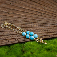 Bracelet à maillons classique bohème avec perles, plaqué or 24 carats, bijoux de créateur d'inspiration luxueuse, accessoires cadeaux unisexes dorés