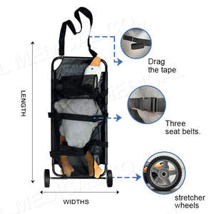 Max Carregando 250lbs Grande Cão Maca <span class=keywords><strong>Pet</strong></span> Transporte <span class=keywords><strong>Trolley</strong></span> Dobrável Maca Animal com Rodas Silentes - Product Image 3