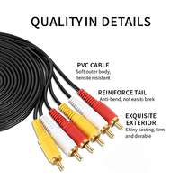 Heißer Verkauf M3U TV Konverter Kabelbaum 3 Cinch-Anschlüsse AV Audio Video Composite Stecker-Stecker für Lautsprecher Monitor Verstärker MP3