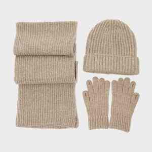 Conjunto de Moda de Tres Piezas: Guantes Táctiles, Gorro y Bufanda Cálidos - Product Image 4
