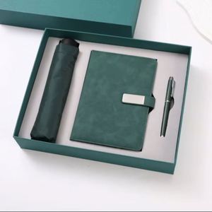 Kit de papeterie d'affaires multicolore, parapluie anti-UV, plaque signalétique métallique, carnet, stylo d'écriture pour événements d'entreprise et cadeaux clients - Product Image 1
