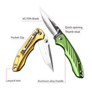 Usine professionnelle Sanrenmu OEM ODM couleur argent aluminium 4Cr15N lame en acier inoxydable couteau d'<span class=keywords><strong>okapi</strong></span> extérieur - Product Image 1