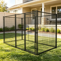 Robuster Großer Outdoor-Hundezwinger mit Geschweißtem Metallgitterdach Modernes Design Boxförmiger Hundelaufstall Tierkäfig für Große Haustiere