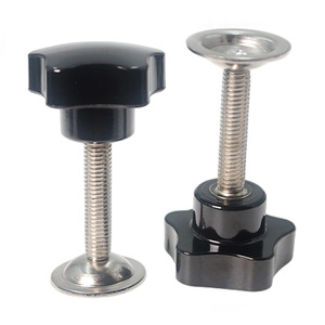 Five Pointed Star Screw With Pressure Plate Metric Bright Finish Corrosion Resistant Class 8.8 Standard Thread Bakelite Knob - Product Image 3