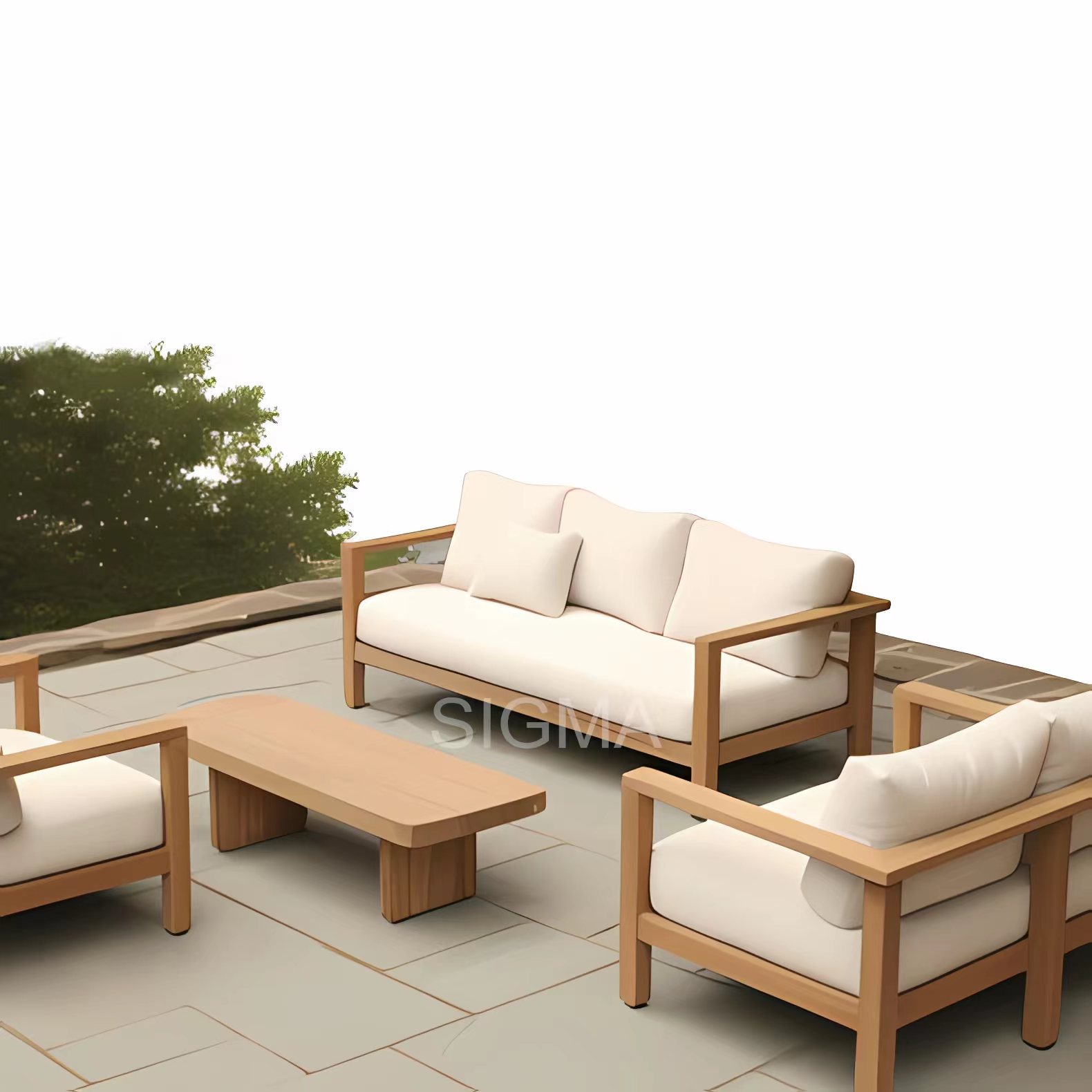 Classic Simplicity patio outdoor furniture one seat armchair single teak sofa