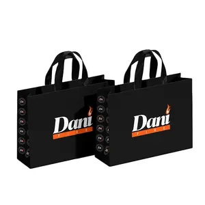 Lipack Custom Printed Recyclable Shopping Paper Bag Wide Base With Your Own Logo