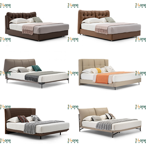 Cama Tapizada Contemporánea con Cabecera de Doble Cojín, Botones Acolchados, Estructura de Plataforma de Tela, Tamaño King, para Habitación de Hotel - Product Image 4