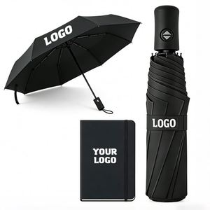 Paraguas Plegable Clásico Antiviento Promocional con Impresión de Logotipo, de Alta Calidad - Product Image 1