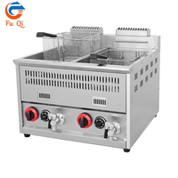 Friteuse à gaz commerciale en acier inoxydable, grande capacité verticale, qualité commerciale, machine à frites